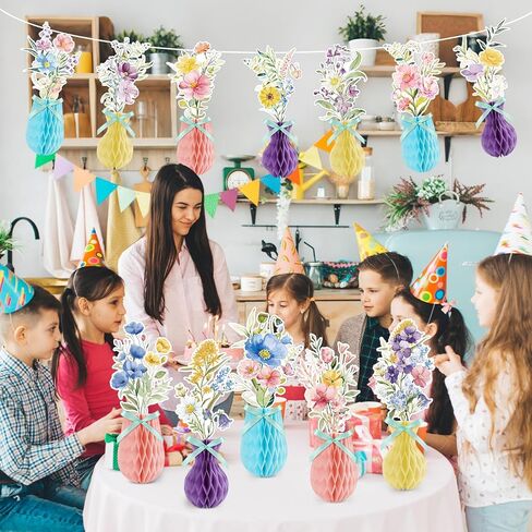 Tarklanda 12 Pcs Wildflower Honeycomb Centerpiece Baby Shower Table Toppers 3D Spring Floral Party Table Centerpieces Decoration for Tea Time Bridal Shower Birthday Wedding Supplies in Saudi Arabia