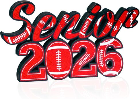Football 2026 Senior Sign Graduation Table Centerpieces for High School and College Sports Player Team Party Decorations - 13.19"x 5.75"x 0.39" in Saudi Arabia