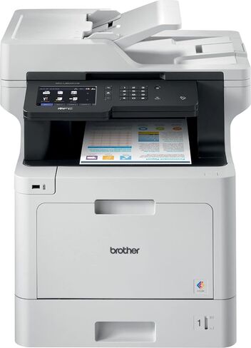 طابعة ليزر Brother Color MFC-L8900CDW لاسلكية الكل في واحد، بيضاء - طباعة نسخة ومسح فاكس - 33 صفحة في الدقيقة، 2400 × 600 نقطة في البوصة، شاشة لمس LED 5 بوصة، طباعة تلقائية على الوجهين، 70 ورقة ADF، NFC، إيثرنت in Kuwait