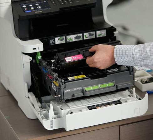 طابعة ليزر Brother Color MFC-L8900CDW لاسلكية الكل في واحد، بيضاء - طباعة نسخة ومسح فاكس - 33 صفحة في الدقيقة، 2400 × 600 نقطة في البوصة، شاشة لمس LED 5 بوصة، طباعة تلقائية على الوجهين، 70 ورقة ADF، NFC، إيثرنت in Kuwait