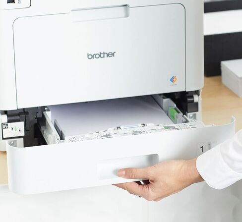 طابعة ليزر Brother Color MFC-L8900CDW لاسلكية الكل في واحد، بيضاء - طباعة نسخة ومسح فاكس - 33 صفحة في الدقيقة، 2400 × 600 نقطة في البوصة، شاشة لمس LED 5 بوصة، طباعة تلقائية على الوجهين، 70 ورقة ADF، NFC، إيثرنت in Kuwait