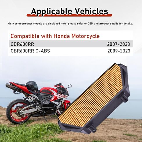 1620 Air Filter 17210-MFJ-D00 Fit for Honda CBR600RR CBR600 RR 2007-2026 CBR600RR CBR600 RR C-ABS 2009-2023 in Kuwait