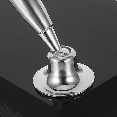 TEHAUX Desk Signing Pen with Black Acrylic Base and Silver Metal Ballpoint, Business Counter Sign-in Pen for Wedding Guest Book and Office Reception Use in Kuwait