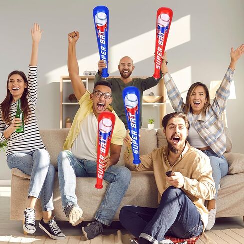 Fovths 8 Sets Inflatable Baseball Bats and Baseballs Set 22 Inch Inflate Baseballs with Mini Foam Sports Stress Ball for Sports Theme Birthday Party Favors in Saudi Arabia