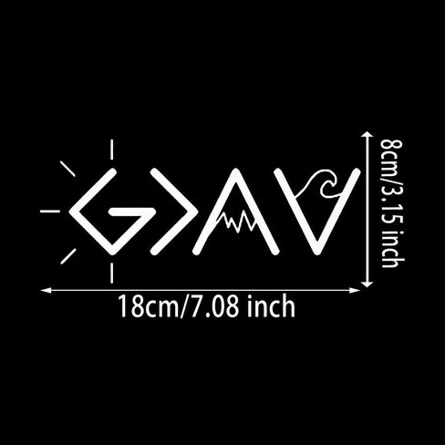 2pcs God is Greater Than The Highs and Lows Vinyl Stickers, 7.08"x3.15", Durable & Weatherproof Religious Decals for Cars, Motorcycles, Windows and More, Self-Adhesive, Easy to Apply |CZ255 (White) in Saudi Arabia