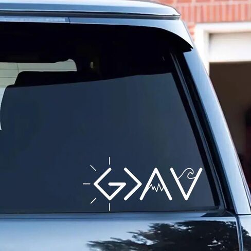 2pcs God is Greater Than The Highs and Lows Vinyl Stickers, 7.08"x3.15", Durable & Weatherproof Religious Decals for Cars, Motorcycles, Windows and More, Self-Adhesive, Easy to Apply |CZ255 (White) in Saudi Arabia