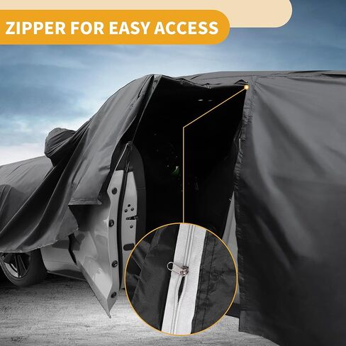 Car Cover Waterproof All Weather Sun Rain Protection Full Exterior Cover for Mazda CX-5 190T-PU Black with Left Side Zippers in Kuwait