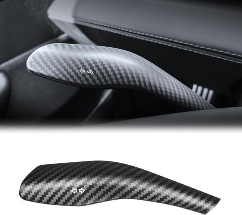 for Tesla Model Y Model 3 Steering Lever Cover ABS Protective Trim Interior Accessories(Red Carbon Pattern) in Kuwait