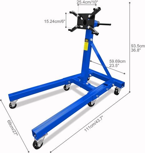 KEIKI Engine Stand 2000LBS Capacity, 360 Degree Rotating Engine Run Stand, Steel Motor Stand with 6 Casters, Foldable Engine Holder for Auto Repair & Maintenance (Blue) in Saudi Arabia