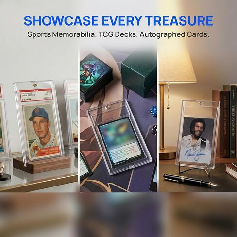 50 Pcs 35 Pt Acrylic Magnetic Card Holders, One Touch Graded Card Holders, Clear Hard Plastic Magnetic Card Cases for Sports Baseball Trading Card Storage and Display in Saudi Arabia