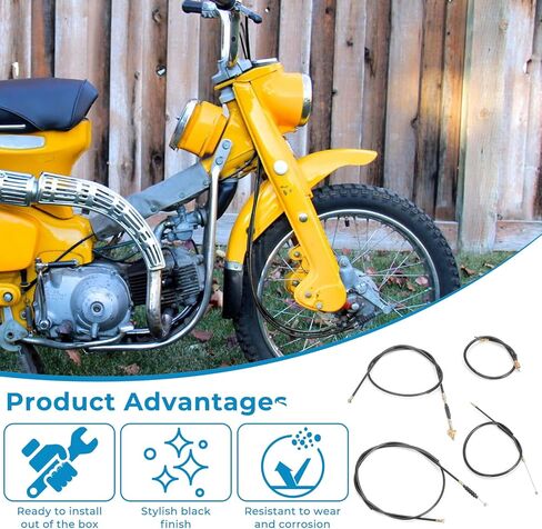 Motorcycle Brake Throttle Speedometer Cable Set Fit for 1966 1967 1968 Honda Trail 90 CT90 K0 Models Replace for 45450-053-000 in Kuwait