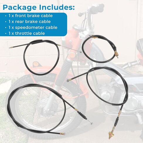 Motorcycle Brake Throttle Speedometer Cable Set Fit for 1966 1967 1968 Honda Trail 90 CT90 K0 Models Replace for 45450-053-000 in Kuwait