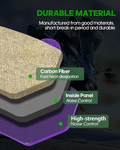 SCITOO Carbon Fiber Brake Pads Fit for 08 09 10 11 12 13 14 Glide Night Rod Night Rod Special Road Glide Road King Street Glide Street Rod V-Rod in Kuwait