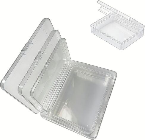 3 Pack Small Plastic Storage Boxes with Lids Durable Small Storage Box & Plastic Case Set, Universal Containers for Arts, Crafts, Beads, Jewelry & Office Card Holders in Saudi Arabia