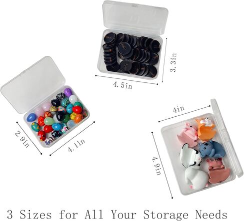 3 Pack Small Plastic Storage Boxes with Lids Durable Small Storage Box & Plastic Case Set, Universal Containers for Arts, Crafts, Beads, Jewelry & Office Card Holders in Saudi Arabia