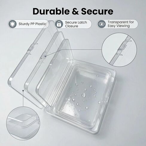 3 Pack Small Plastic Storage Boxes with Lids Durable Small Storage Box & Plastic Case Set, Universal Containers for Arts, Crafts, Beads, Jewelry & Office Card Holders in Saudi Arabia