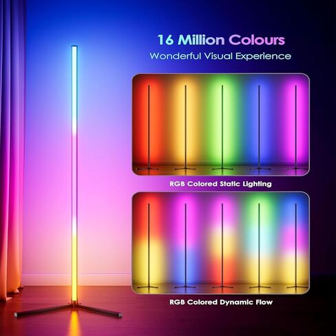 Corner Floor Lamp, 2 Pack LED Corner Lamp with App/Remote/Button Control, Smart RGB Floor Lamp with 16 Million DIY Colors & 68+ Scene, 300+ Scene, Music Sync for Living Room, Bedroom, Gaming Room in Saudi Arabia