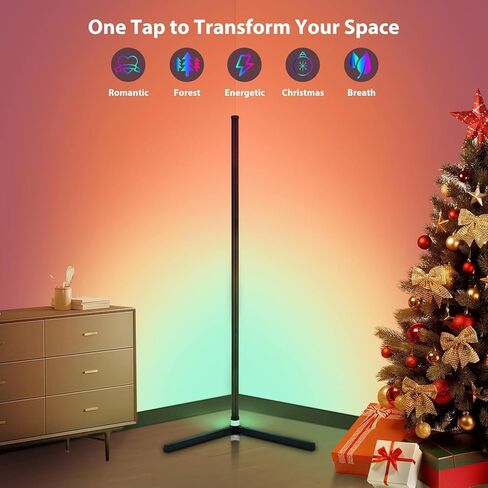 Corner Floor Lamp, 2 Pack LED Corner Lamp with App/Remote/Button Control, Smart RGB Floor Lamp with 16 Million DIY Colors & 68+ Scene, 300+ Scene, Music Sync for Living Room, Bedroom, Gaming Room in Saudi Arabia