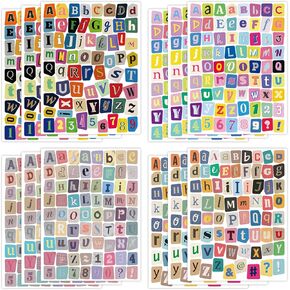 828 PCS Letter Stickers for Scrapbooking, 12 Sheets Magazine Alphabet Stickers, Self-Adhesive Vinyl Small Ransom Stickers for Journaling Junk Journal Laptop Water Bottles DIY Crafts Decor Supplies in Saudi Arabia