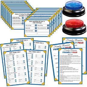 Family Friendly Feud Game with 2 Answer Buzzers, Fun Trivia Quiz Card Game for Family Game Night, Holiday Gathering, Party & Team Building, Interactive Board Games for Group Activities in Saudi Arabia