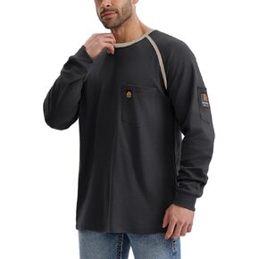 WORKWEYA Men's FR Shirts 5.5oz Lightweight Flame Resistant CAT2 Henley Shirt in Saudi Arabia