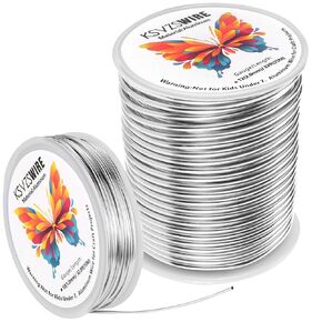 Aluminum Craft Wire 16 Gauge(1.5 mm)–164 FT(50 M)+18 Gauge (1.0 mm) 32.8FT (10 M) KSVZS Anodized Aluminum Wire,Flexible Metal Wire for Crafts,Sculpting,Jewelry Making,Armature and DIY Crafts(Silver) in Saudi Arabia
