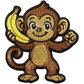Monkey Iron On Patch – Embroidered Wildlife Animal Patch for Jackets, Backpacks, Hats, and DIY Projects in Kuwait