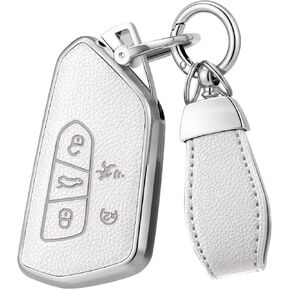 Soft Upper Leather Key Fob Cover Case for Volkswagen VW ID4 ID3 MK8 Golf GTI Skoda Octavia tiguan Atlas 2024 2025 2026 in Kuwait