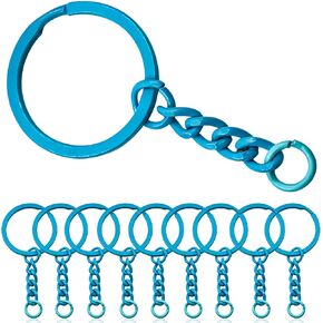 Colored Key Rings Bulk Keychains - 25pcs Key Chain Making Supplies Split Rings DIY Accessories (Black) in Saudi Arabia