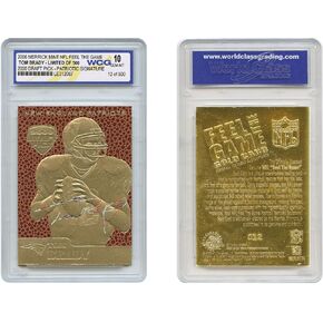 Tom Brady 2000 Draft Pick Feel The Game Throwback Footbal Textured Gold Card Rookie Limted Edition of 500 - Graded GEM Mint 10 in Saudi Arabia