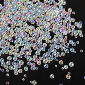 Acrylic Micro Beads 0.5-3mm -40000 Pcs- Premium Seed Beads for Resin Art, Nail Art, Jewelry Making, DIY Crafts, Model Building, Vase Filler & Decorative Scatter (White) in Saudi Arabia