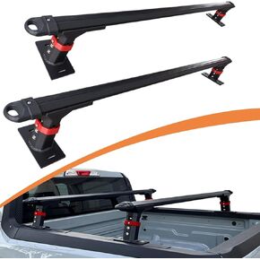 800LBS Heavy-Duty Universal Truck Bed Rack for Tonneau Cover with T-Slot Rail, Cross Bars for Kayaks Bike Rack Rooftop Tent CamperShells RVs, Black Aluminum in Saudi Arabia