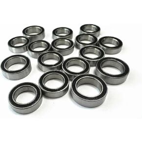 RC Repair Parts Compatible with Arrma for Granite for Grom 1/18 RC Car Upgrade Parts Accessories 16pcs Rubber Sealed Ball Bearing Kit(Black) in Kuwait