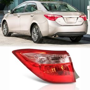 زوج تجميع ضوء الذيل الخارجي لعام 2017 2018 2019 Toyota Corolla OE Factory Style أحمر خلفي مصباح فرامل خلفي الجانب الأيسر للسائق، غطاء من الكروم عدسة شفافة in Kuwait
