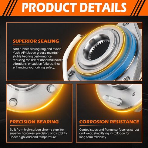 GAHA 513121X2 Front Wheel Hub and Bearing Assembly Compatible for Chevrolet Impala/Monte Carlo; for Cadillac DeVille/DTS; for Oldsmobile Aurora/Intrigue; for Pontiac Aztek/Bonneville; w/ABS 5 Lugs in Saudi Arabia