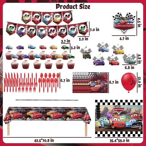 Adult Birthday Party Decorations Set - Cartoon Banner Tablecloth Paper Tableware Balloons Backdrop Hanging Swirls for Celebration Supplies in Saudi Arabia