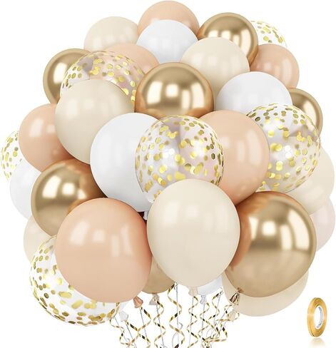Zesliwy Black and Gold Confetti Balloons, 50 Pack Gold Metallic and Black Latex Balloons for Birthday Graduation 2026 Anniversary New Year Party Decorations in Saudi Arabia