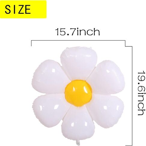 20 Pieces Daisy Balloons, Daisy Balloons, for Daisy Birthday Decorations, Baby Shower, Wedding, Baby Shower in Saudi Arabia
