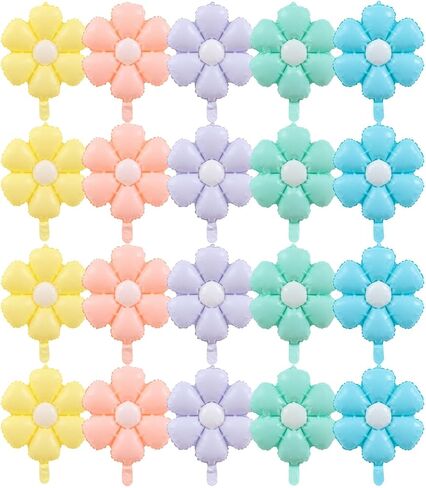 20 Pieces Daisy Balloons, Daisy Balloons, for Daisy Birthday Decorations, Baby Shower, Wedding, Baby Shower in Saudi Arabia