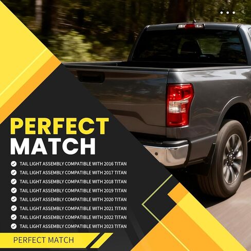 مجموعة ضوء الذيل الأيسر متوافقة مع 2016-2023 Titan/Titan XD Platinum PRO-4X SL SV مصباح الفرامل الخلفي جانب السائق 26555EZ23D NI2800213 in Kuwait