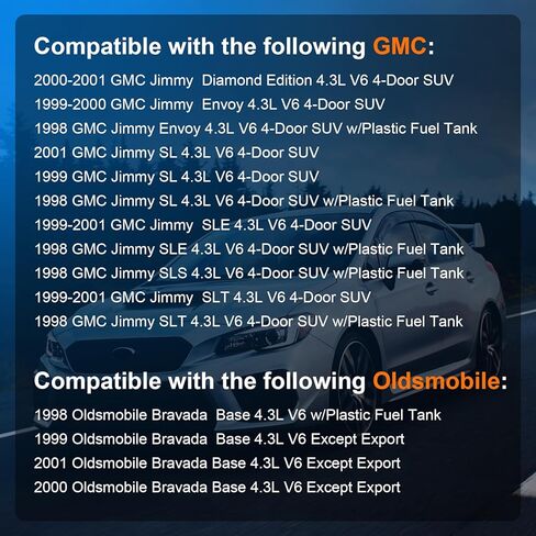 استبدال مجموعة مضخة الوقود الكهربائية لسيارة Chevy Blazer GMC Jimmy Oldsmobile Bravada 1998 1999 2000 2001 2002 2003 2004 2005(4.3L V6)، يستبدل E3992M 19177220 in Kuwait