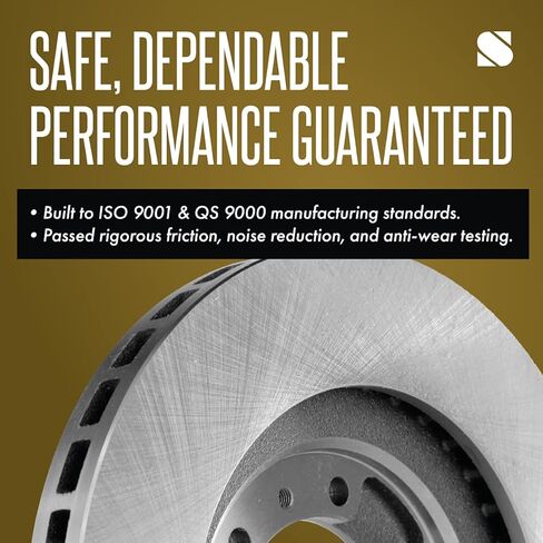 مجموعة أقراص الفرامل SureStop ذات العجلتين متوافقة مع Hyundai Santa Fe 2001-2006، Tucson 2005-2015، Kia Sportage 2005-2016 الخلفية، سطح عادي، صلب، 5 العروات، 283.72 مم، الدفع الرباعي، AWD، سلسلة Pro-Line in Kuwait