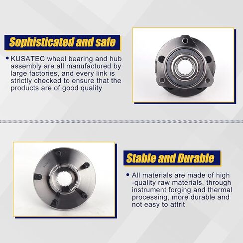 KUSATEC 513215 2pcs Front Wheel Bearing and Hub Assembly Compatible with 2007-2004 Chevy Malibu, 2007-2005 Pontiac G6, 5 Lug Bolts without ABS in Kuwait