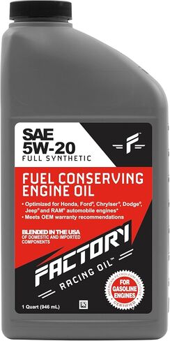 Factory Racing Parts Oil Change Kit Compatible with Jeep Wrangler 3.8L V6 2007-2010 5W-20 Full Synthetic Oil - 6 Quarts in Kuwait