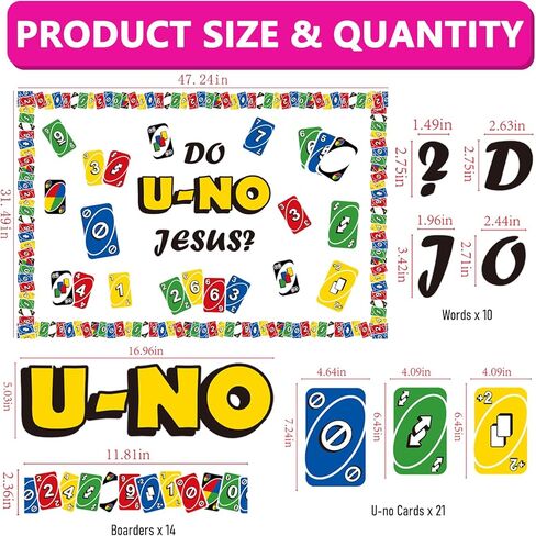 Uno Religious Bulletin Board Decoration Jesus Borders Card Game Spring Summer Christian Bible Sunday School Lord Classroom Decorations March April VBS Library Church Window Wall Door Decor for Teacher in Saudi Arabia