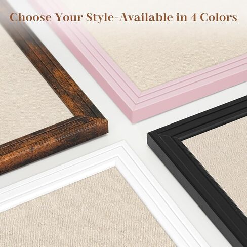 DOLLAR BOSS Linen Bulletin Board 24" x 18", Decorative Cork Boards for Walls with White Wood Frame, Premium Fabric Pin Board for Office, Home & School Room Decor, White in Kuwait
