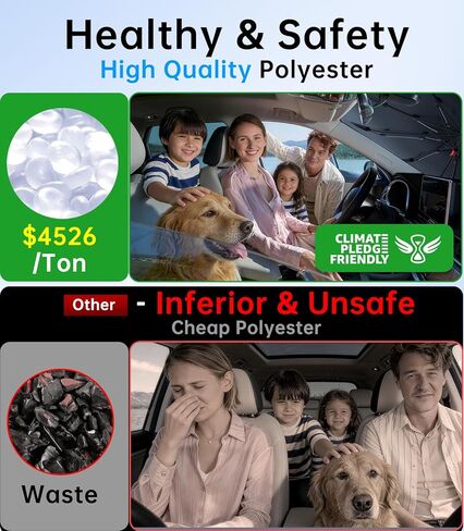 ULiXWH 2026 Upgrade Universal Windshield Sun Shade Umbrella - Medium,【Nano Ice-Crystal Coating】 Car Sunshade for Front Windshield, UPF50+ Heat & UV Block, Protect Interior & Keep Cooler, (57" x 32") in Saudi Arabia