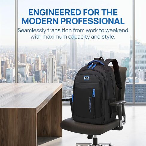 2026 New Model Large Capacity Travel Backpack for Men-Durable Nylon Premium Quality Adjustable Straps Multi-Compartment Casual Computer Business Backpack Blue in Kuwait