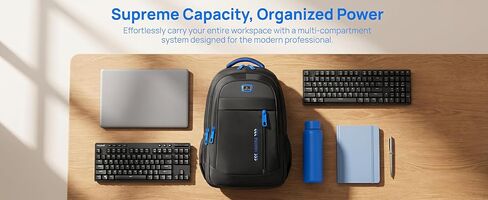 2026 New Model Large Capacity Travel Backpack for Men-Durable Nylon Premium Quality Adjustable Straps Multi-Compartment Casual Computer Business Backpack Blue in Kuwait