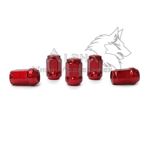 24Pc Red Bulge Acorn Lug Nuts M12x1.5 Tapered Conical Cone Seat 60 Degree in Kuwait